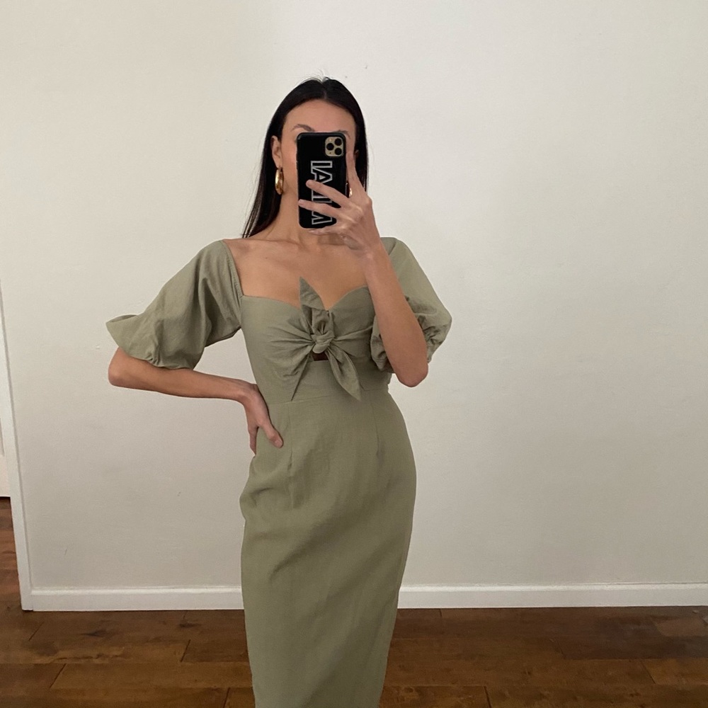 Whyte Valentine sage green dress